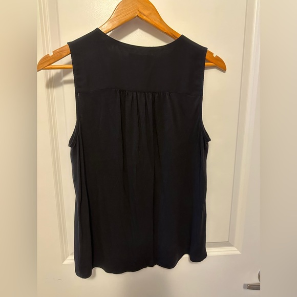 INC from Macys women’s medium black sleeveless blouse. Silver zipper - Picture 3 of 6